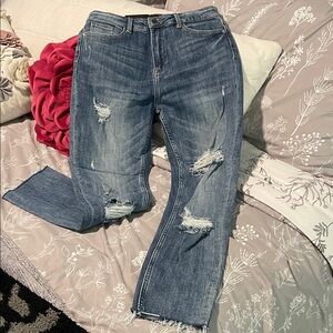 Risen, NWT, High Rise, Distressed, Relaxed fit, skinny Medium Wash Women's Jeans
